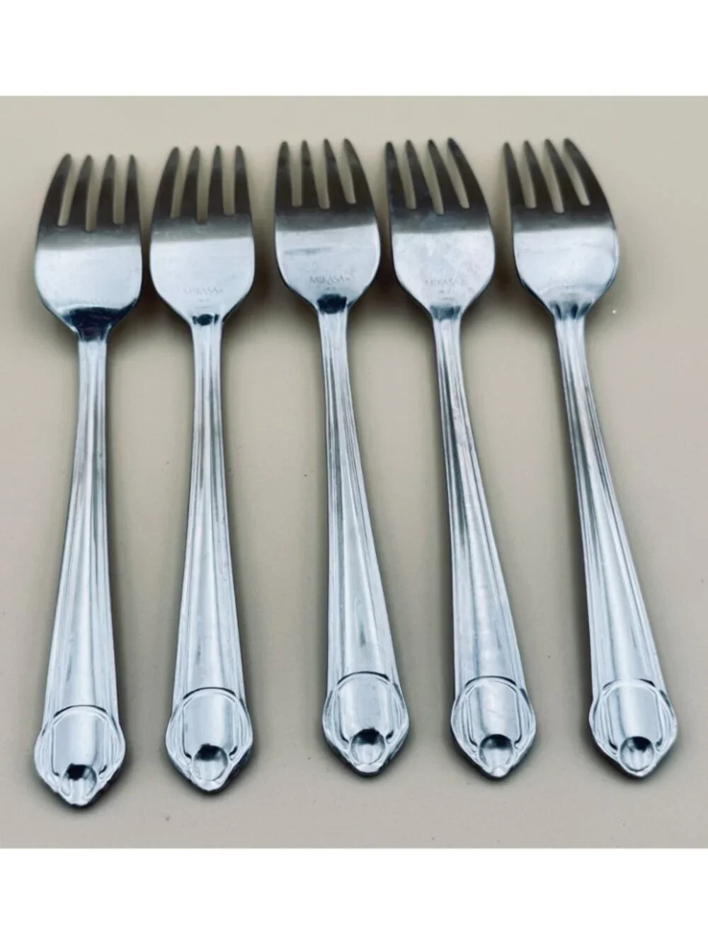 5 Mikasa CLASSICO SATIN Salad Forks Stainless Steel Flatware